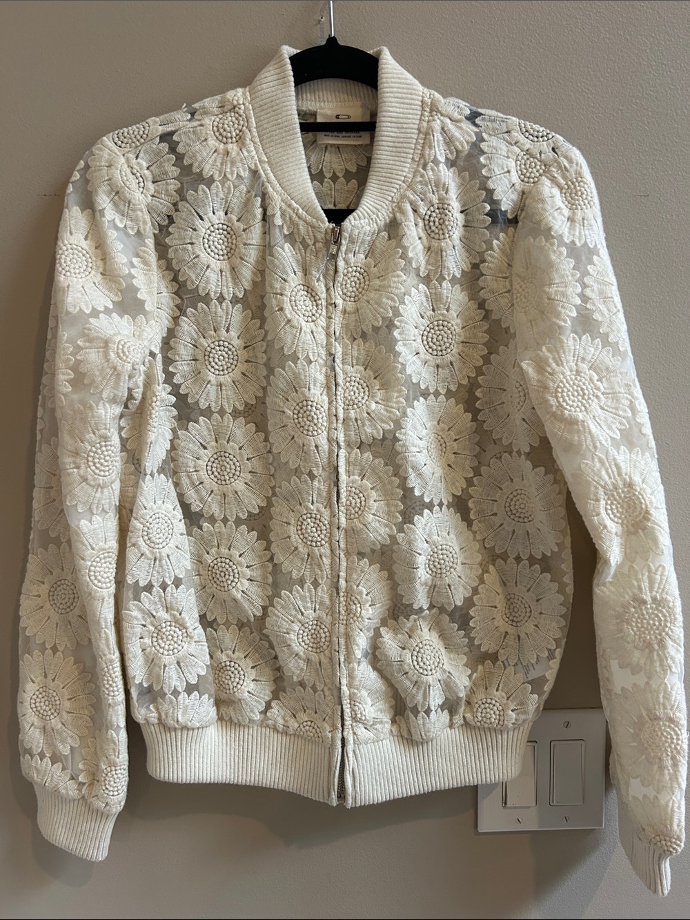 Pins and Needles Sheer Bomber Jacket